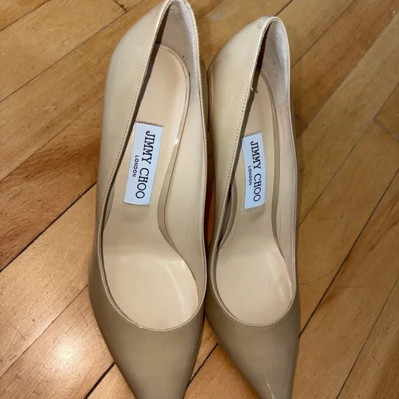 Jimmy Choo Nude Patent Leather Heels - Picture 3 of 3